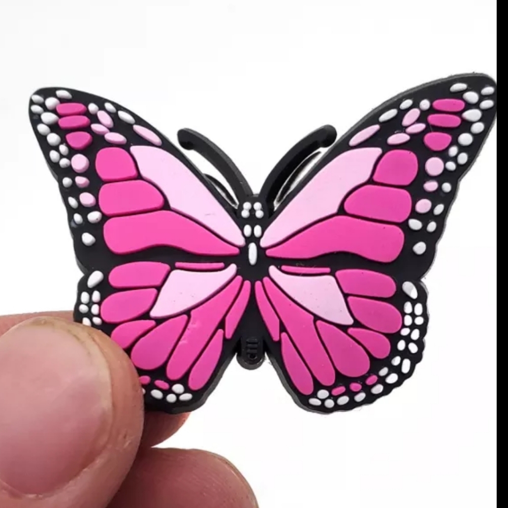 Croc Charms 2pcs Large Pink Butterfly Charms